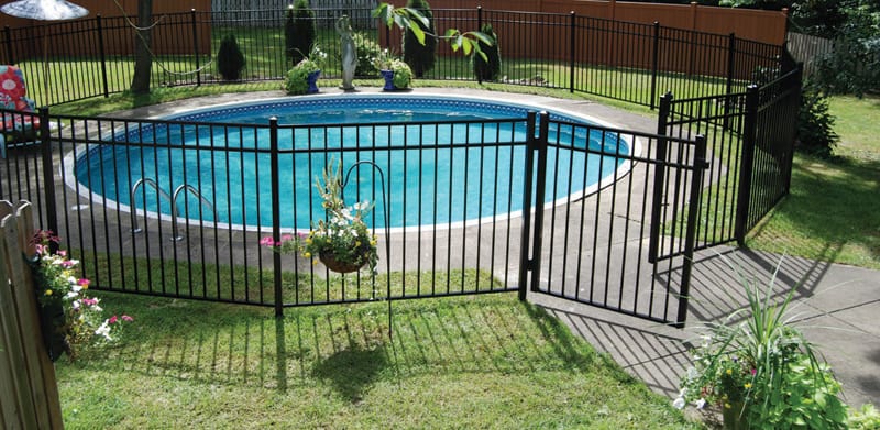 steel pool fence